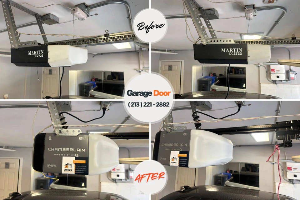 Before and after: garage door repair Douglasville, GA